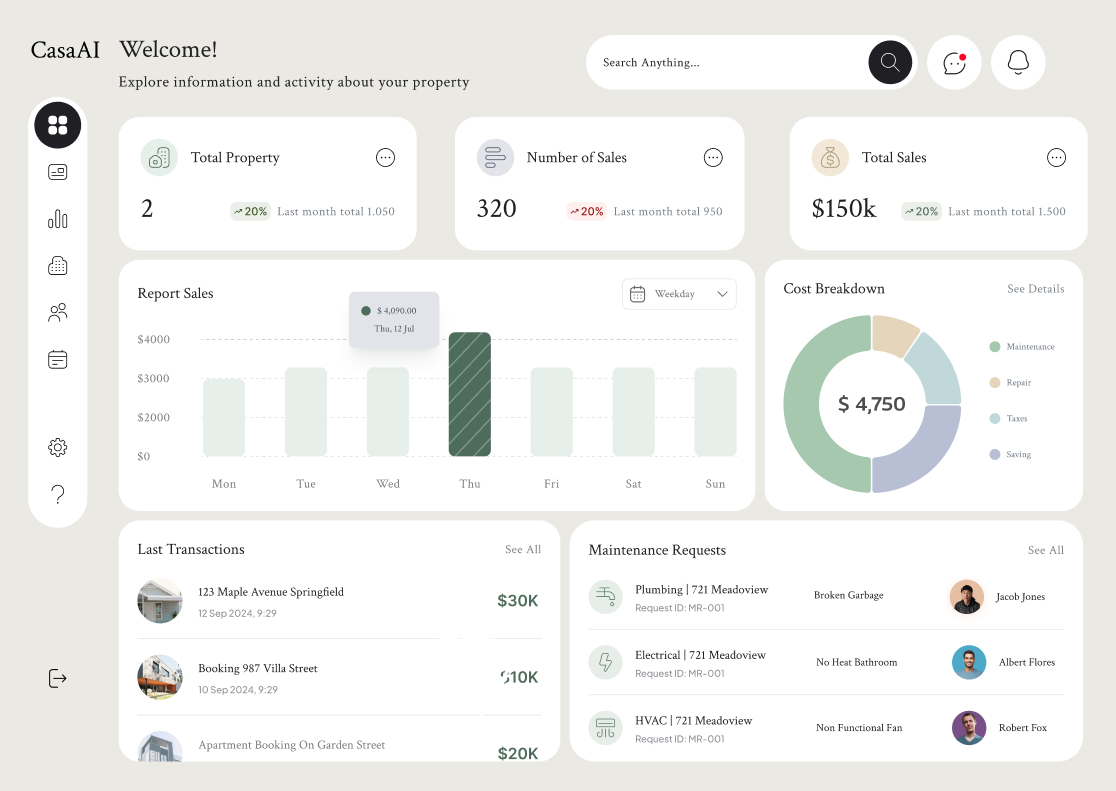 CasaAI Dashboard Preview